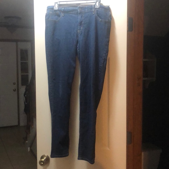Dark Wash Mid-Rise Super Skinny Jeans - Picture 2 of 5